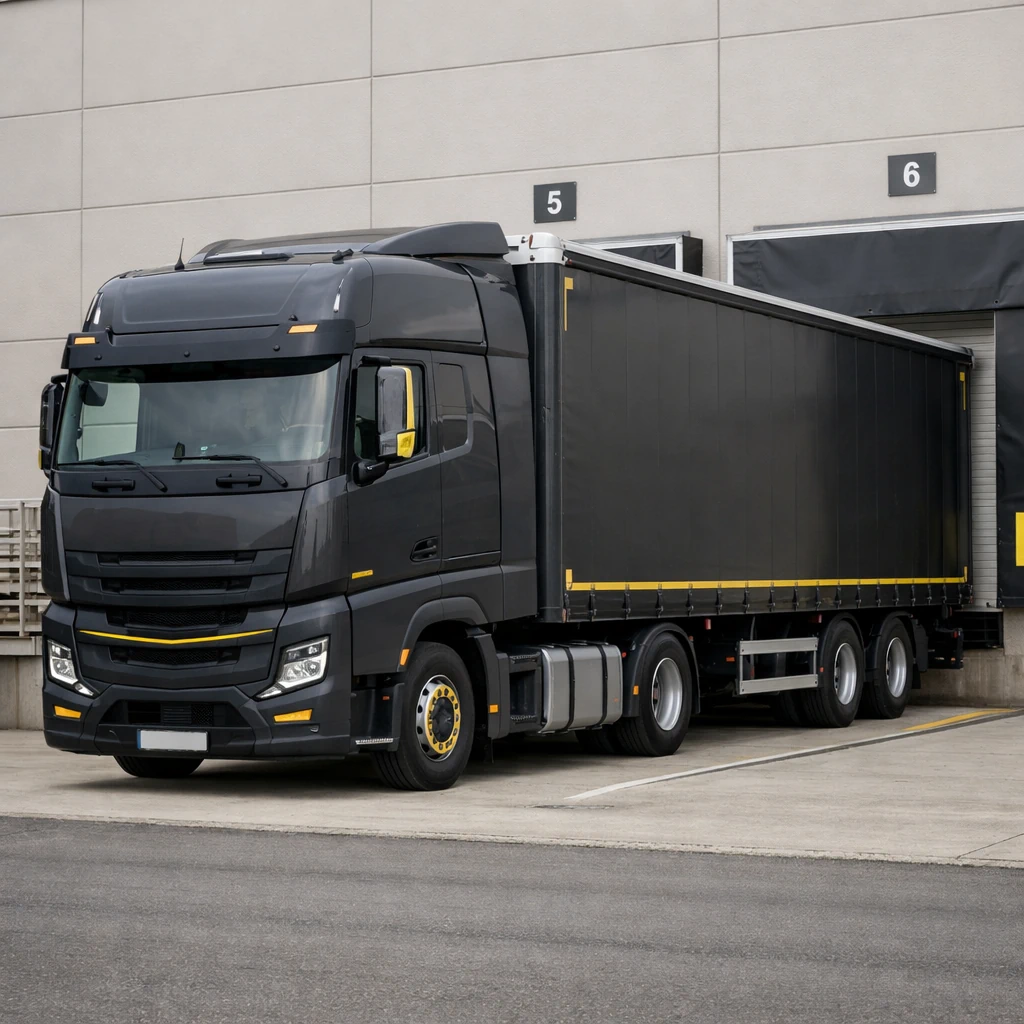 Road freight transport truck used in international freight forwarding by Twenty Twenty