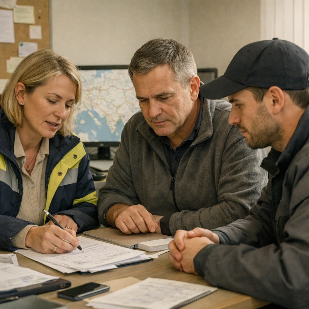 Careers in transport and logistics – logistics team collaboration on documentation