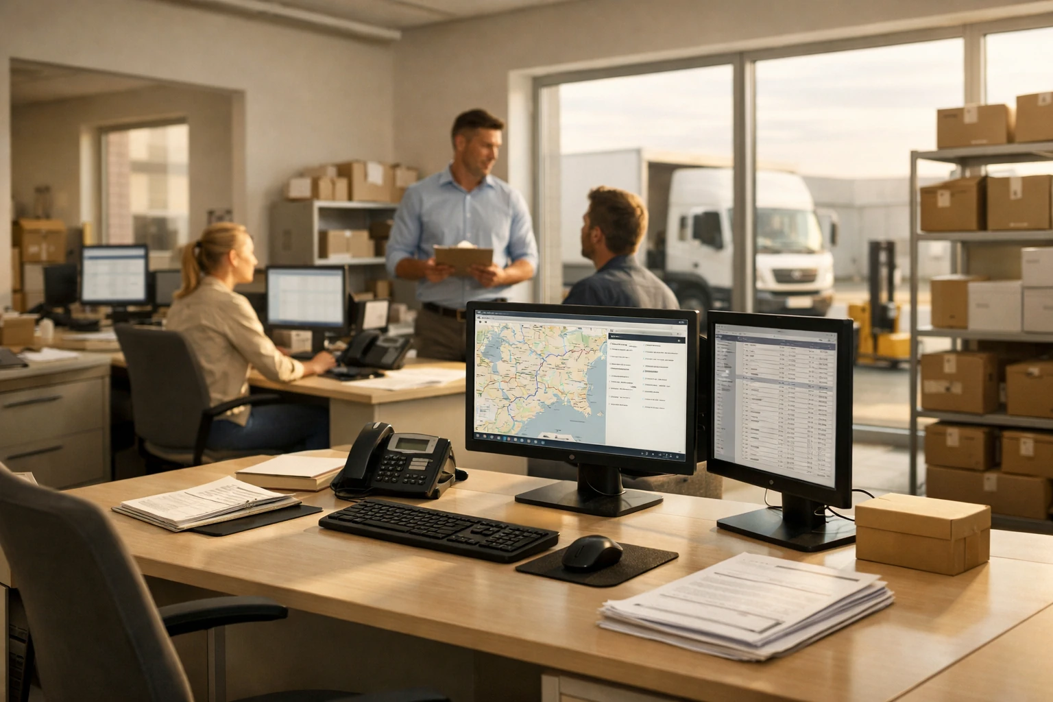 Driver working time accounting using operational systems and transport data