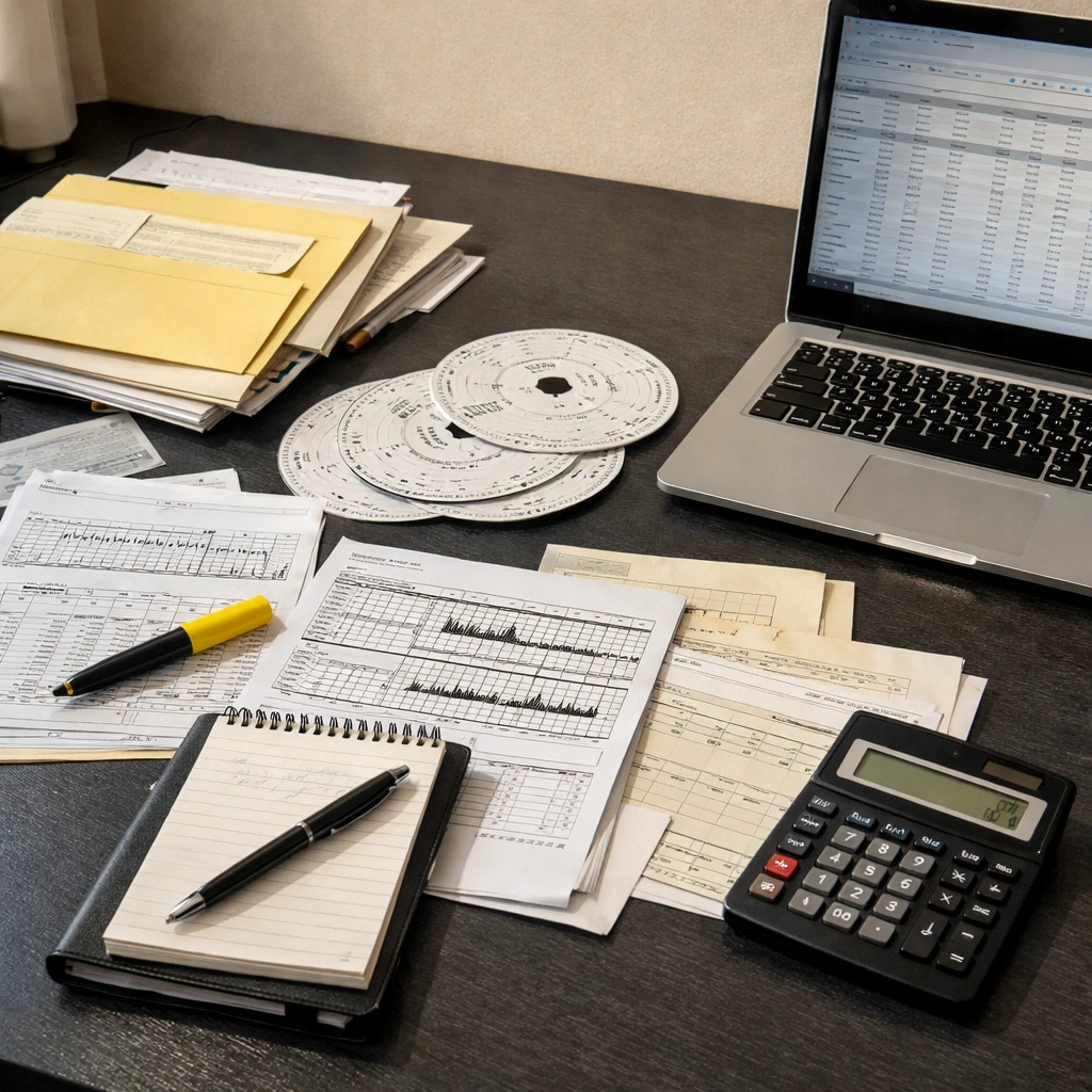 Driver working time accounting based on documentation and tachograph data